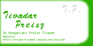 tivadar preisz business card